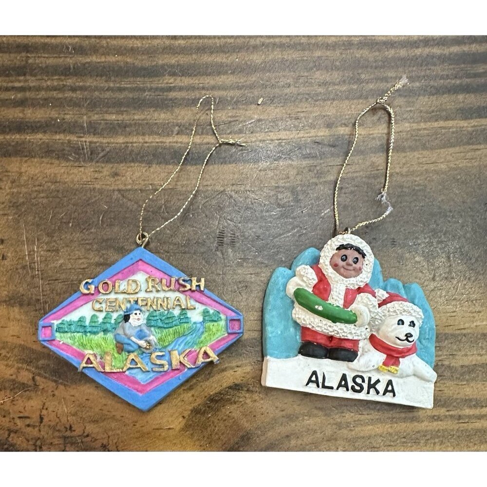 Alaska Christmas Ornaments (2) Souvenir Travel Holiday